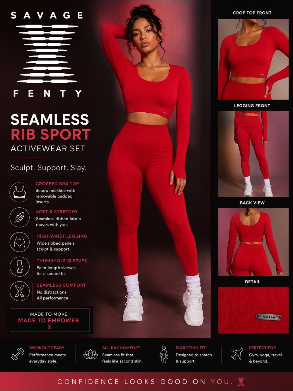 Savage X Fenty Seamless Rib Sport Activewear Set
